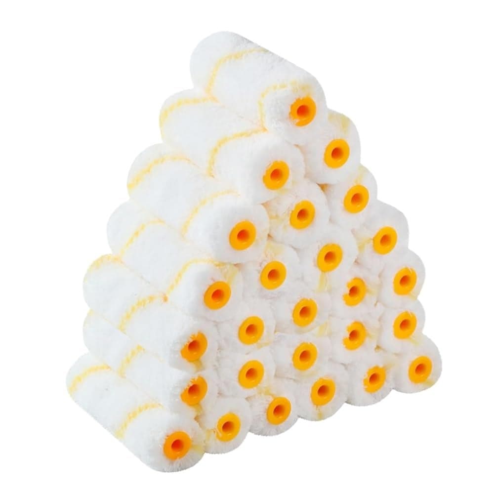 Pro Grade Paint Roller Cover SetWall Painting Roller Naps for Professional or Home Owners with All Paints and Stains Paint Roller Covers are for House or Commercial Use 4 Mini 25Ea