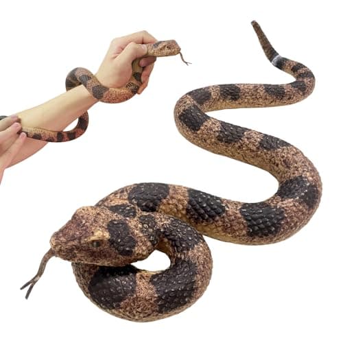 LRCXL Realistic Fake Snakes Toy Soft Rubber Snakes to Keep Birds Away Rattlesnake Toys for Garden Props to Keep Birds Away Scare Squirrels Mice Pranks Halloween Decoration Props