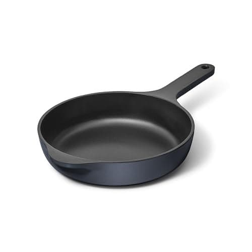 Caraway Cast Iron Skillet 8 Enameled Cast Iron Pan With 3 Layer Enamel Coating No Seasoning Required Compatible With All Stovetops Free From Forever Chemicals Midnight Blue