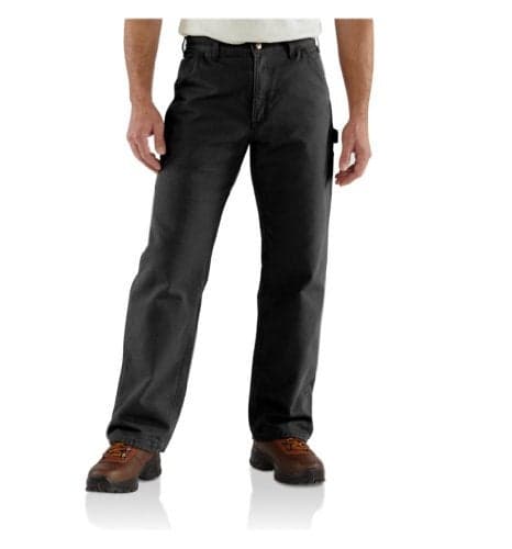 Carhartt Men's Loose Straight Washed Duck Lined Dungaree, Black, W32 x L36