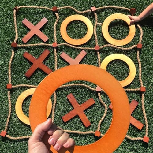 SWOOC Games - Giant Tic Tac Toe Game Outdoor (All Weather) | 3ft x 3ft | Instant Setup, No Assembly | Giant Outdoor Games for Adults and Family | Outside Toys | Large Lawn & Backyard Fun | Yard Game
