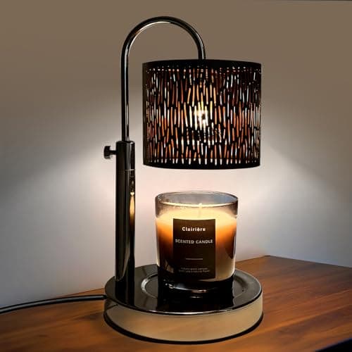 Candles Warmer Lamp with Timer and Dimmer Home Bedroom Decor Electric Adjustable Candle Wax Warmer Melter Vintage Decor Birthday Monther Day Gifts2 BulbsBlack