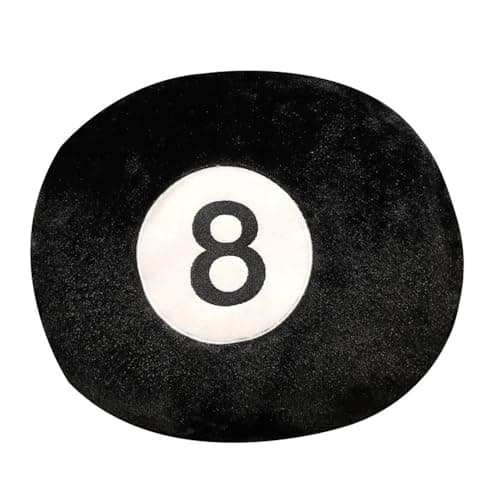 NatureMan Black 8-Ball Cushion Throw Pillow, 13.8'' Soft Plush PP Cotton Filled, Perfect for Home Decor and Billiard Lovers