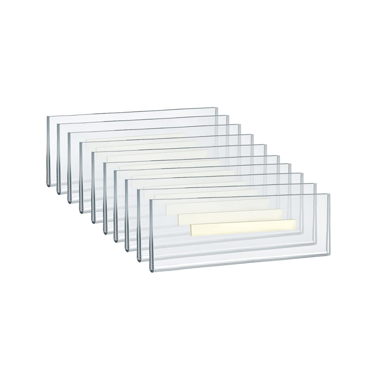 Azar Displays 122018 Adhesive Clear Acrylic Wall Sign Holder Display Landscape Frame for Posters Flyers Art Business School Nameplates Doorway Signs 10 Pack 85 x 25