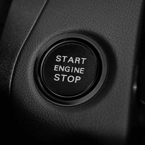 HHZL Push Start Button Cover Start Stop Button Cover for Audi Accessories Car Aluminum Metal Ring Engine Push Stop Buttons for Audi A4 LA5 A6 Q3 Q5 Q7 Key Ignition Switch Knob DecorationsBlack