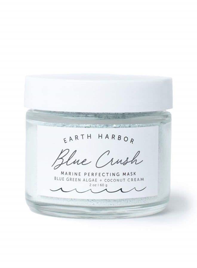 BLUE CRUSH Marine Perfecting Mask | Natural & Nontoxic | Organic Blue Green Algae, Coconut Cream & Indigo | Exfoliates & Nourishes | 2 oz