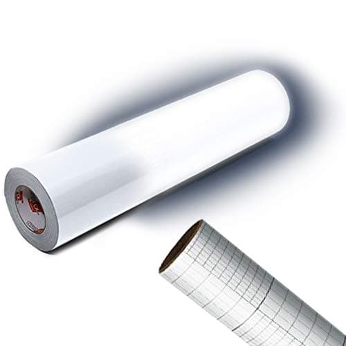 ORACAL 5400 Reflective Craft Safety Vinyl 12 x 24 SelfAdhesive Roll for Cameo Cricut and Silhouette Including 12 x 24 Roll of Transfer Paper Silver White Reflective 1 roll
