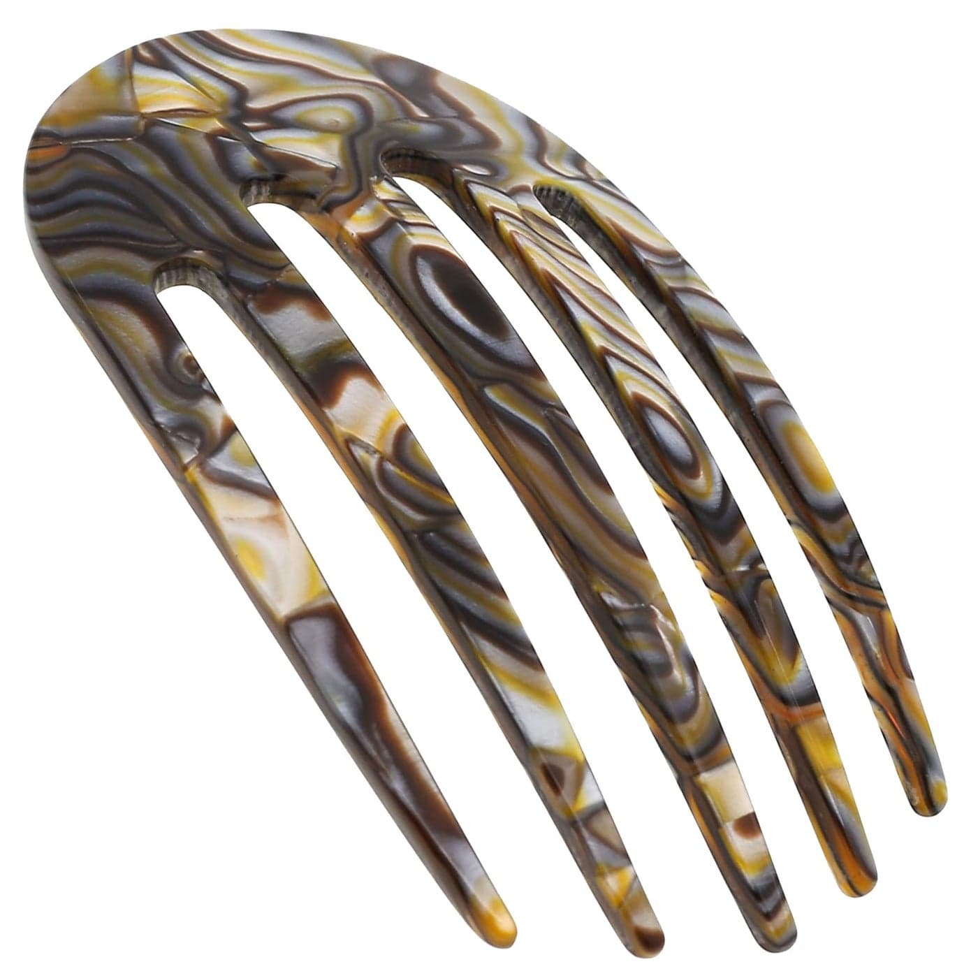 Camila Paris CP3399 French Hair Side Comb Small Rounded Onyx Handmade French Twist Hair Combs Strong Hold Hair Clips for Women Bun Chignon No Slip Styling Girls Hair Accessories Made in France