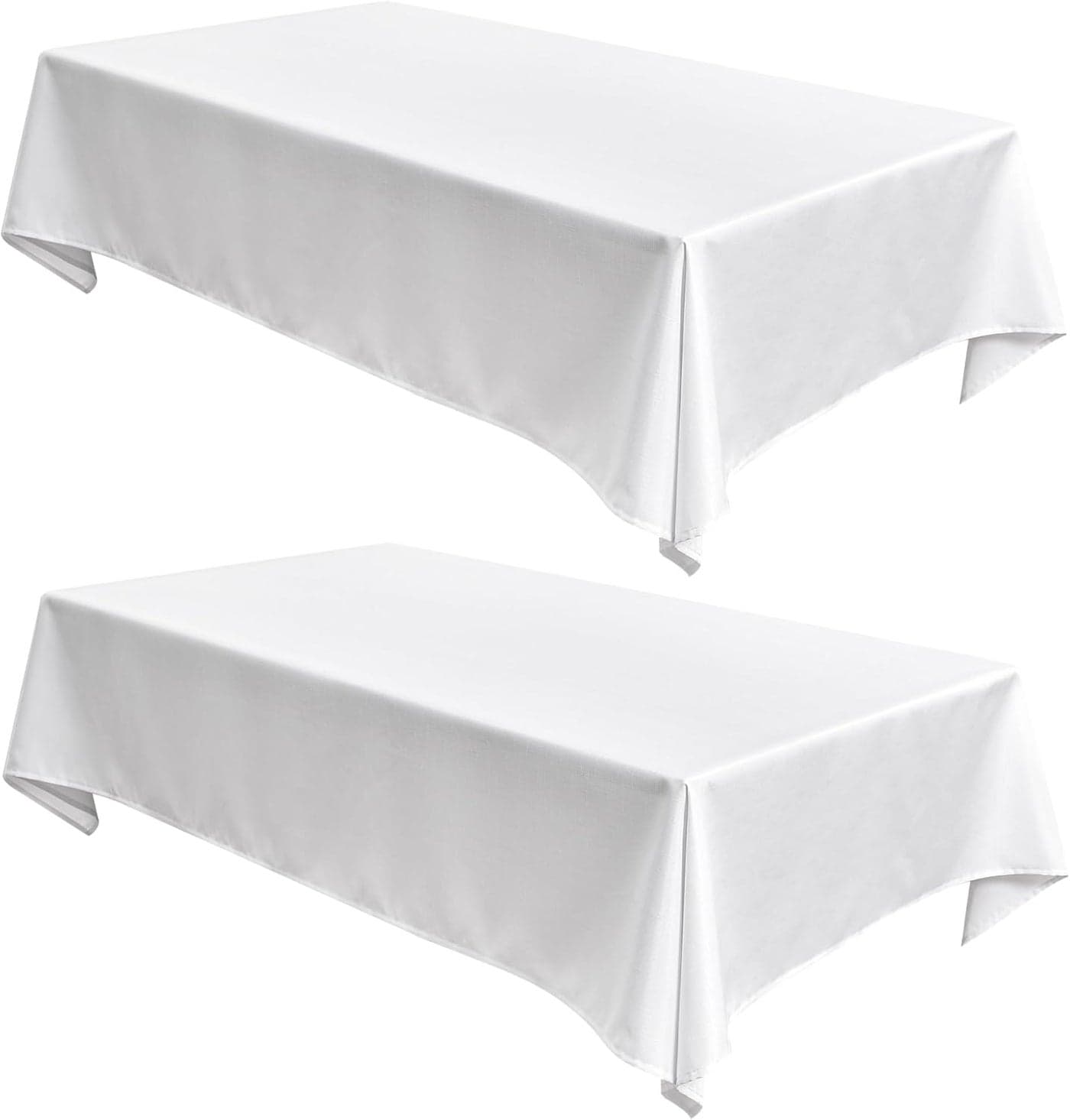 Fitable Linen Textured Tablecloths 2 Pack Faux Burlap Rectangle Table Clothes for 6 Foot Tables Rustic Table Covers for Buffet Banquet Kitchen Dining Party Farmhouse White 54 x 108 Inch