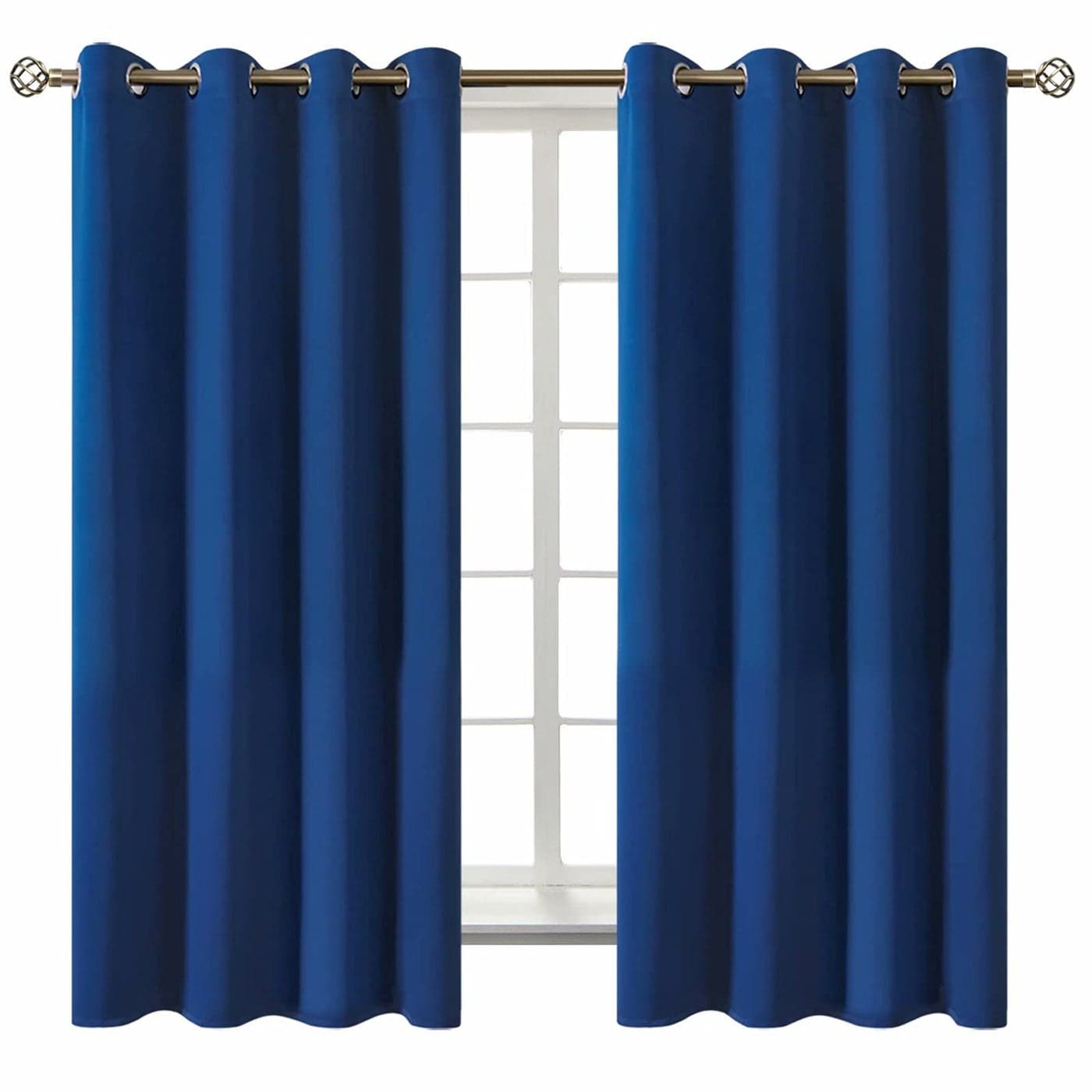 BGment Blackout Curtains for Bedroom Grommet Thermal Insulated Room Darkening Curtains for Living Room 52 x 63 Inch 2 Panels Royal Blue