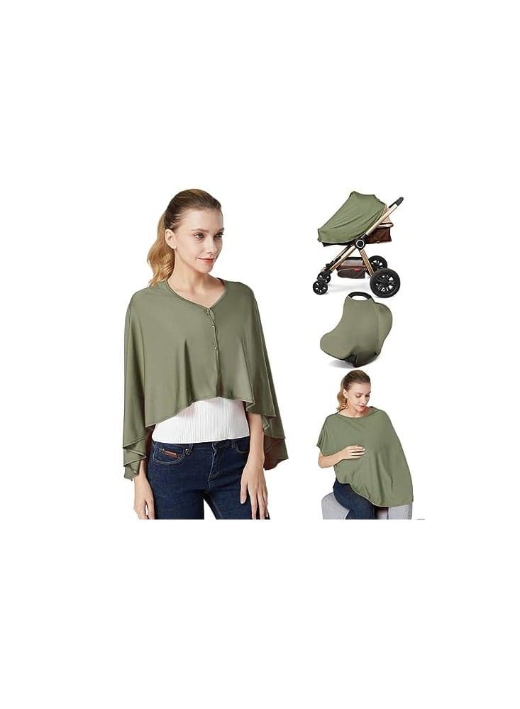 Multi Purpose Nursing Poncho Cover Breathable Lightweight Scarf for Breastfeeding Car Seat Canopy High Chair Stroller and Shopping Cart Use Suitable for Boys and Girls