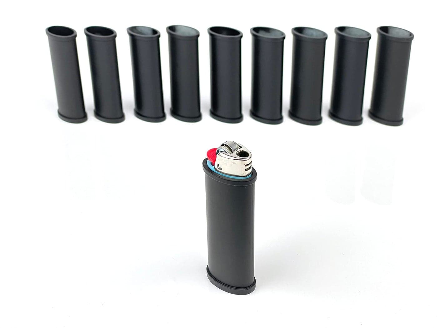 Blank Metal Lighter Case Customizable Reusable Lighter case for Regular Bic J6 lighters 10 Pack Matte Black