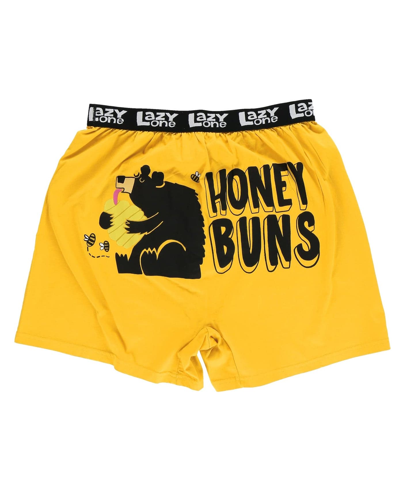 Lazy One Funny Animal Boxers, Novelty Boxer Shorts, Humorous Underwear, Gag Gifts for Men (Honey Buns, Large)