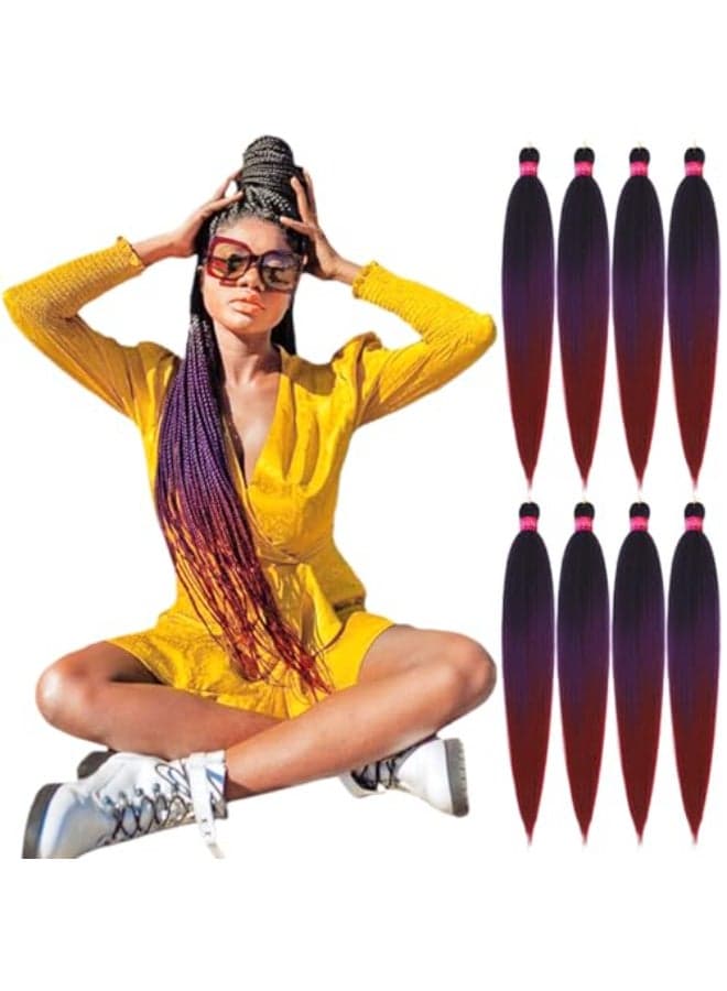 FAYETA Ombre Pre Stretched Braiding Hair 288 packs Silky Color Blend Braid Hair Extensions 100 Synthetic Crochet Hair Braids