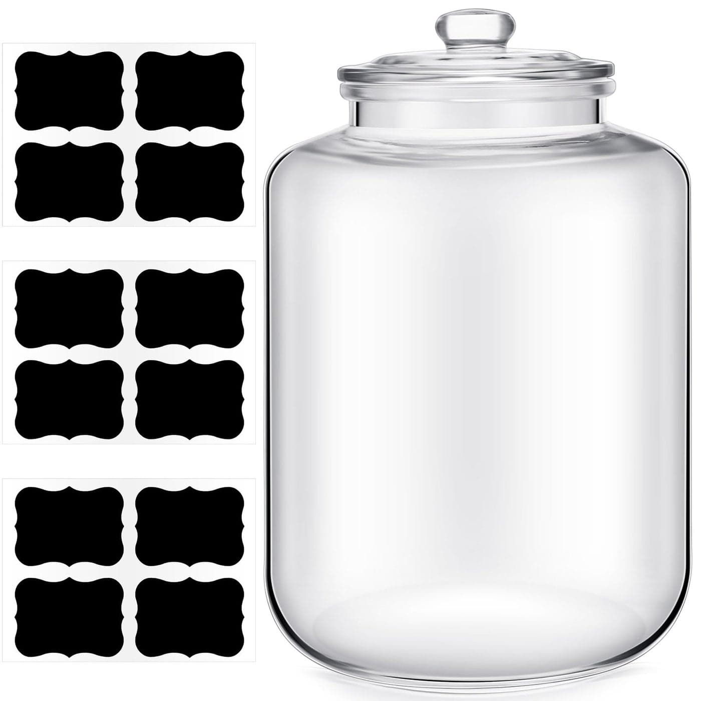 Yaomiao 4 Gallon Glass Jar with Lid Large Cookie Jar with Big Opening Airtight Food Storage Canister Canning Jars for Flour Sugar Dog Treats Pasta Candy Glass Containers with Lids for Kitchen Pantry
