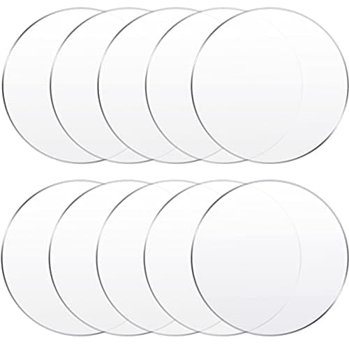 Yalikop 10 Pcs 6 Inch Acrylic Blanks Ornament Round Clear Acrylic Christmas Disc Circle Clear Christmas Ornaments Blank Plastic DIY Disc Circle Crafts for Xmas Decor Crafting Making and Painting