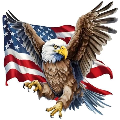 American Flag Eagle Car Stickers 2Pack Patriotic Waterproof Stickers for Windows Cars Motorcycles Laptops Helmets A041