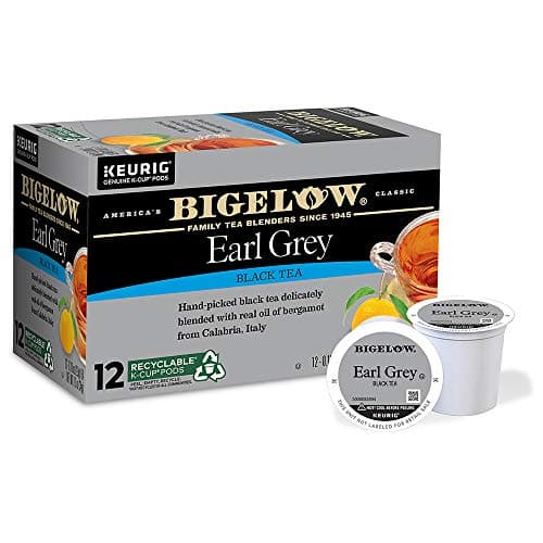 Bigelow Tea Earl Grey Black Tea Keurig KCup Pods Caffeinated Tea Keurig Tea Pods 12 Count Box Pack of 6 72 Total KCup Pods