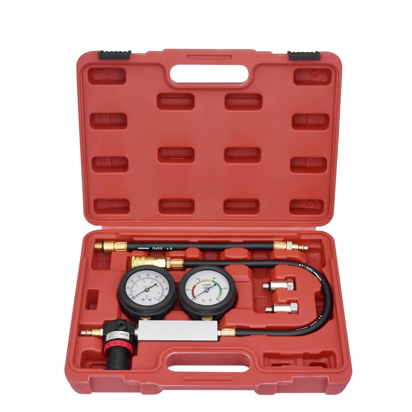 Cylinder Leak Down TesterCompression Tester Automotive Engine Cylinder Dual Gauge Leakdown Tester kit Diagnostics Tool