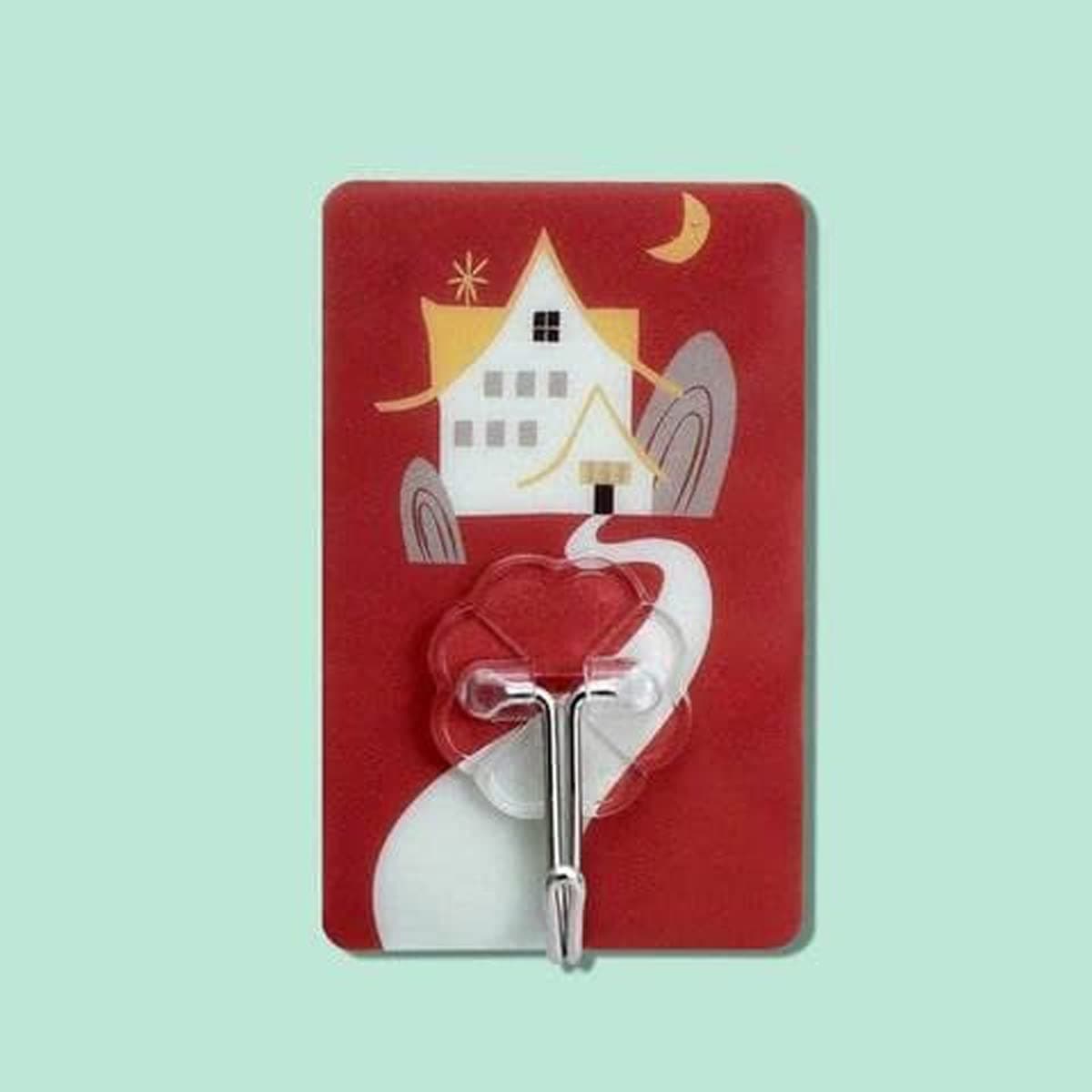 Avenn Fancy Cartoon Printed Self Adhesive Waterproof Strong Wall Hook Use for Home Bathroom Kitchen Heavy Duty Sticky Hooks for Hanging Random Design Color