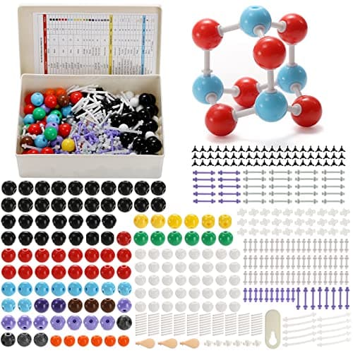 SOUJOY 444 Pcs Chemistry Molecular Model for Building Organic and Inorganic Structures 3D Visual Science Learning Set with Atoms Bonds Links and Short Link Remover Tool for Students Teachers