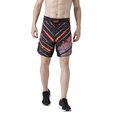 USI Universal Shorts for Men, 411VM Digit TUFLITE MMA for Training & Kickboxing, Tuff Stretch Fighting for Martial Arts, Cage Fight, Muay Thai, Boxing (M, Orange)