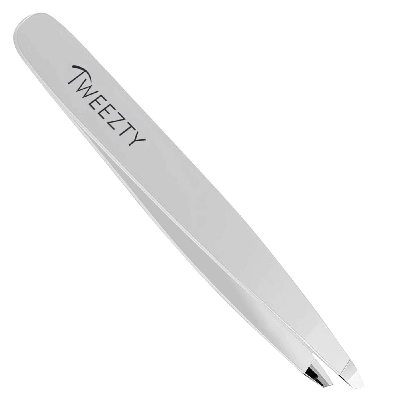 Slanted Tweezers Stainless Steel Tweezers Best Precision Silver Tweezers for Eyebrows