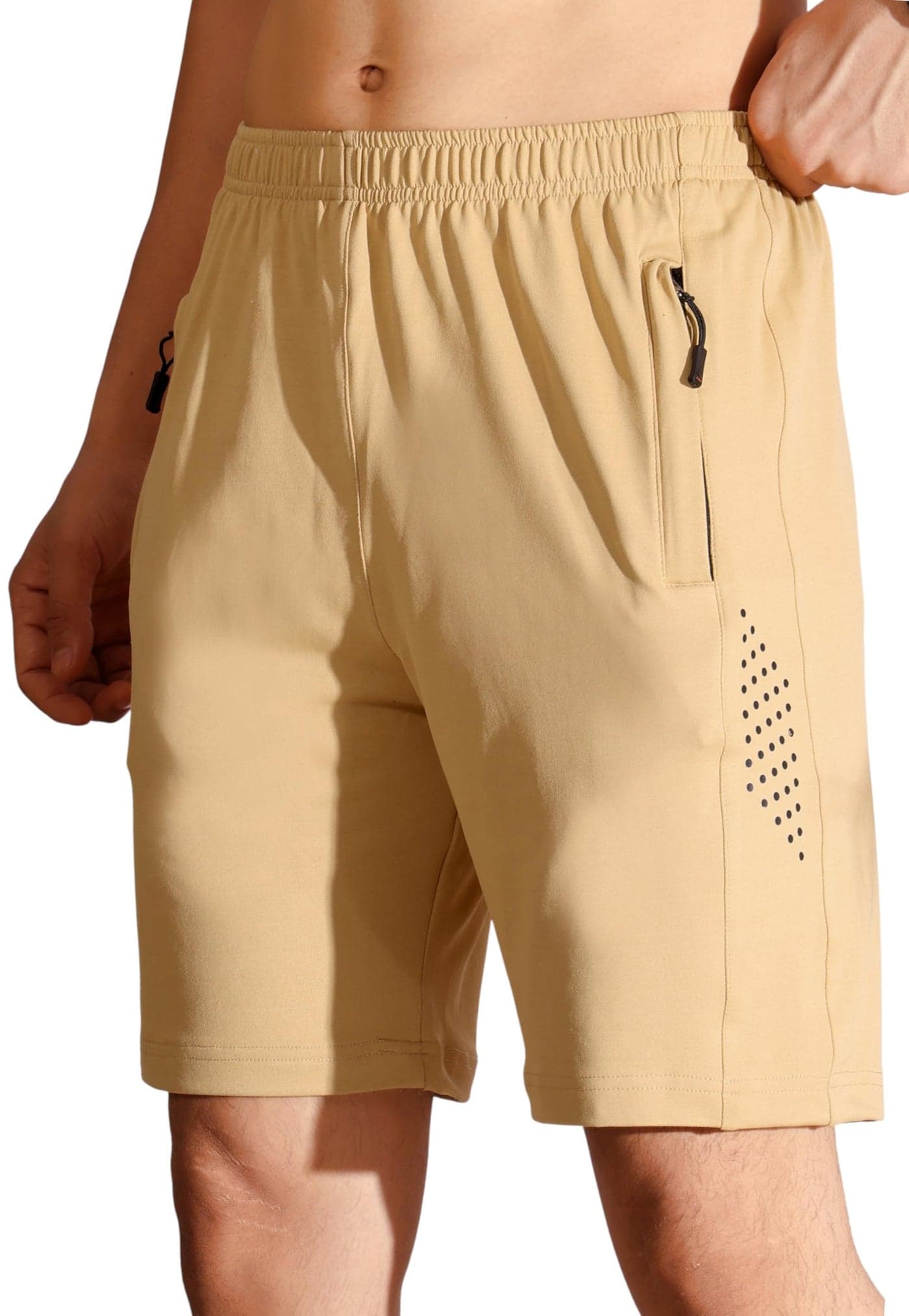 RynoGear Men's Shorts with Zipper Pocket Khaki