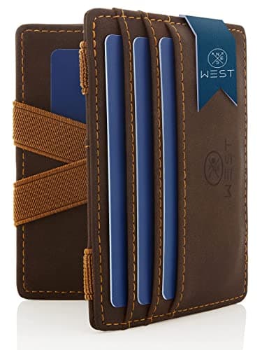 West - Magic Wallet with Coin Compartment + Gift Packaging - RFID Wallet for Men Compact & Small Magic Money Wallet - Extra Strong Money Bands, Magic Wallets for Men