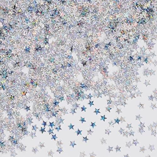 Beistle Silver Holographic Stars Confetti 12Ounce CN054