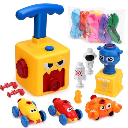 Balloon Launcher Toy SetBalloon Powered Cars Inertial Balloon Car Creative Inflatable Balloon Pump Racing CarScientific Experiment Intelligence Education Preschool Childrens Toys24PCS Balloon