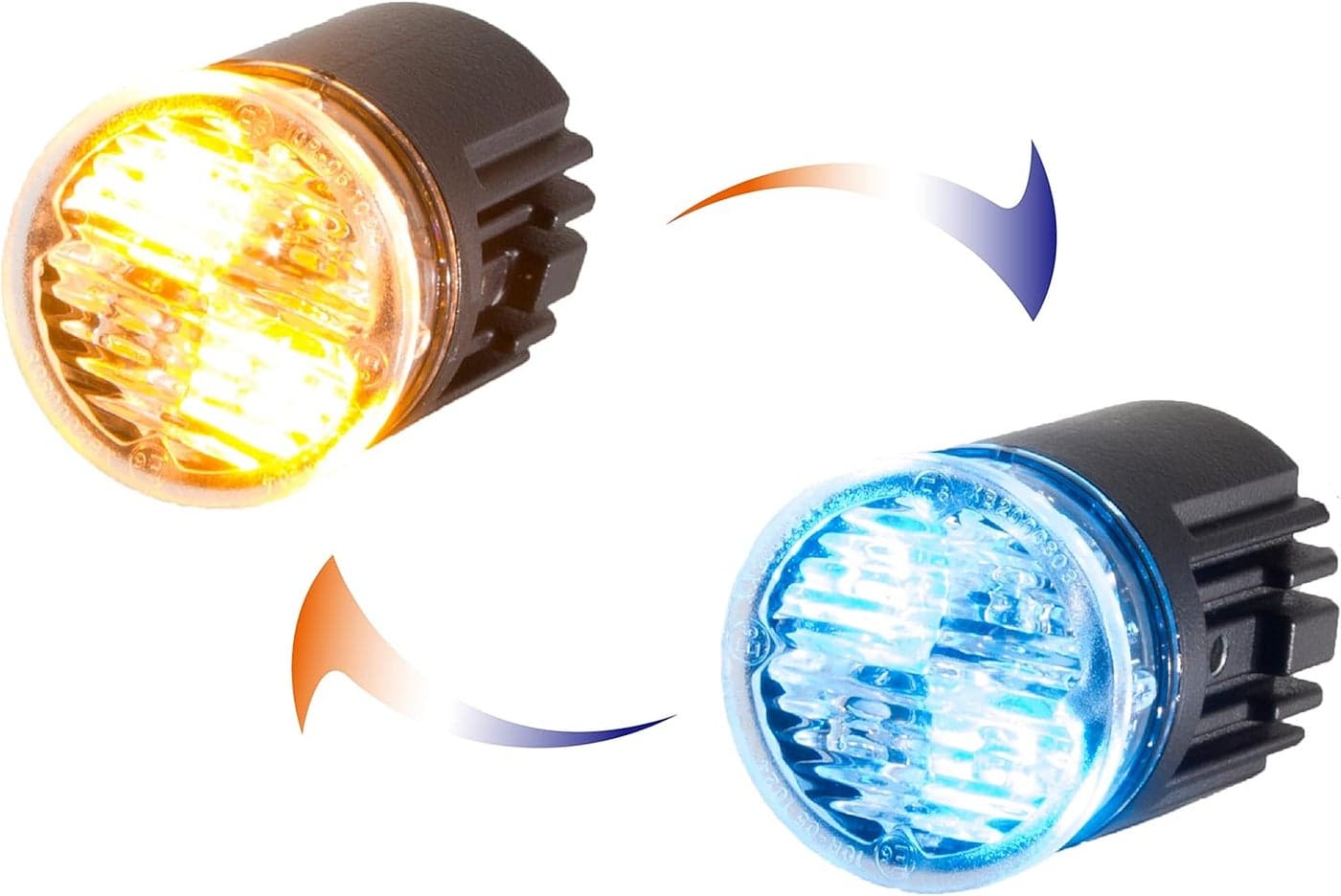 Unicorn Lighting EC01 Hideaway Warning Emergency Strobe Light - Amber/Blue, 2 + 2 LED