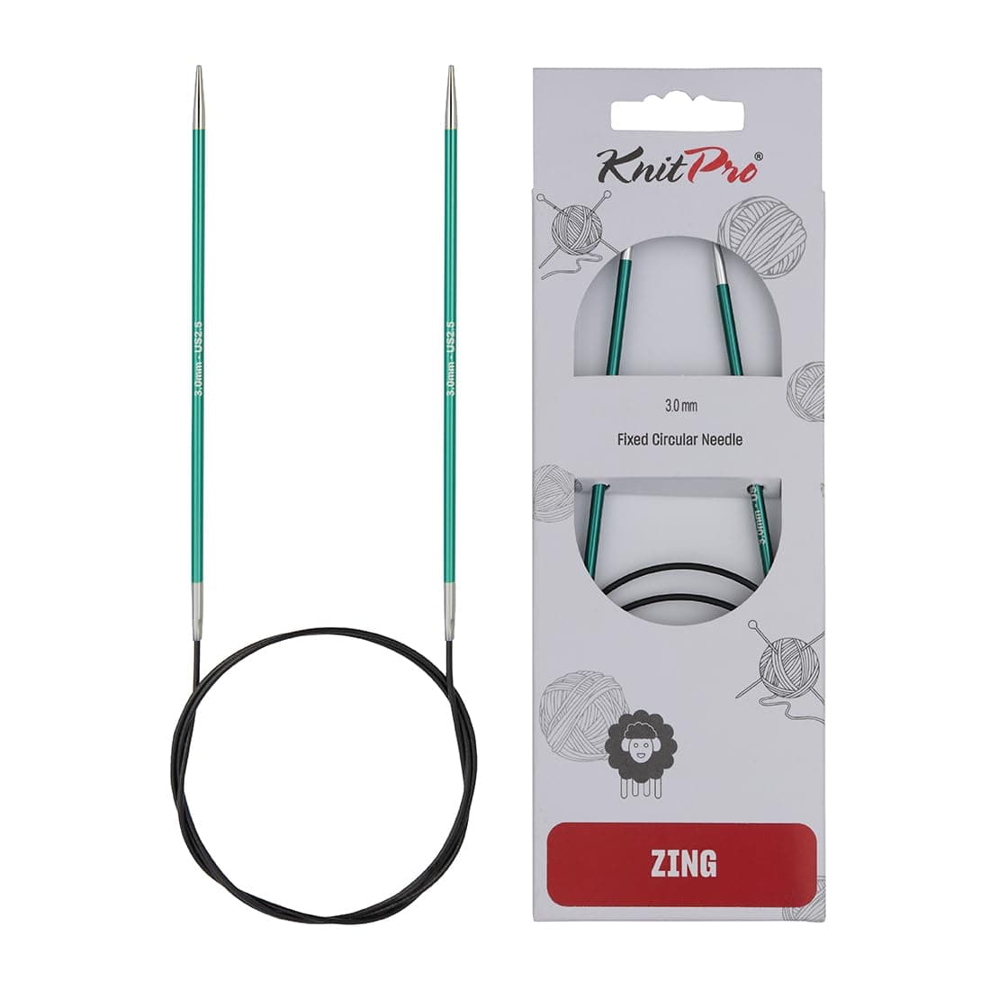 KnitPro Zing Fixed Circular Needles 24 60cm Size 300mm