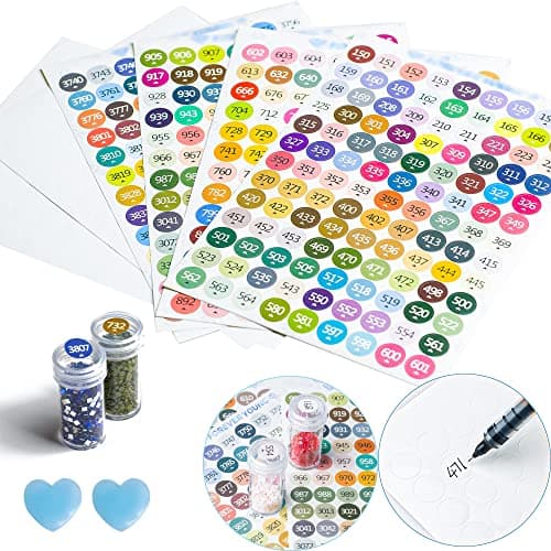 forever young Diamond Painting Labels as Diamond Painting Accessories for Diamond Art Storage, 447 Color Number Label Stickers for Jars with Blank Label and Wax(1 Set)