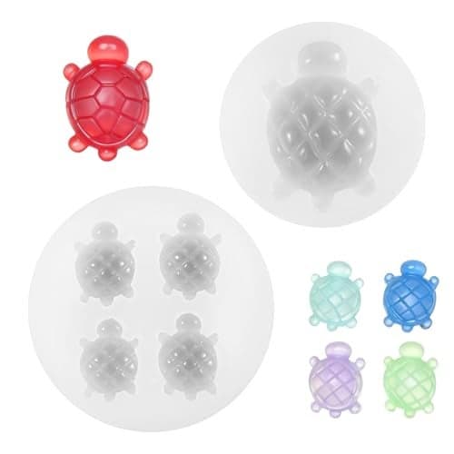 Sea Turtle Resin Mold Mini Silicone Epoxy Resin Molds for Halloween Pendants Figurines DIY Craft Keychains Jewelry Decorations Home Micro Landscape Decor