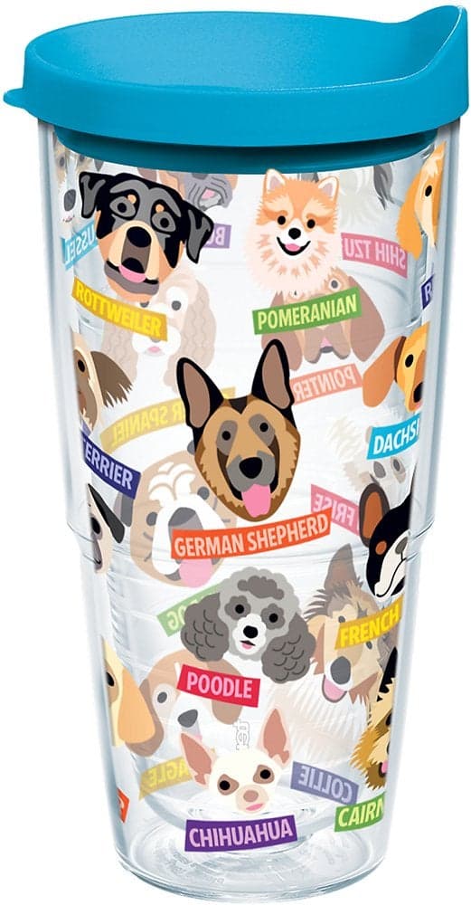 Tervis Flat Art Dogs Made in USA Double Walled Insulated Tumbler Travel Cup Keeps Drinks Cold Hot 24oz Classic
