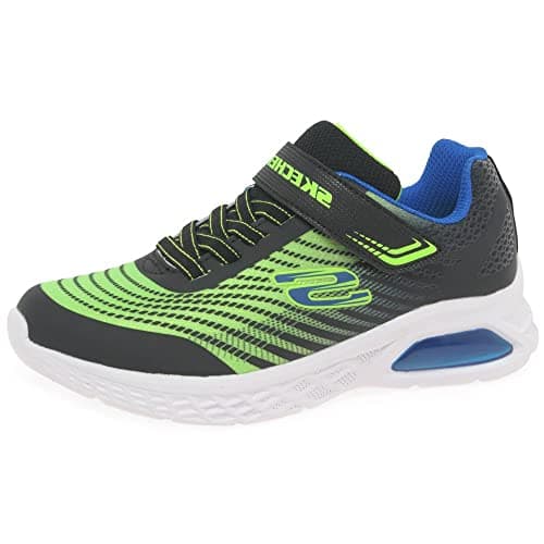 Skechers Boy's Microspec Max Ii Sneaker, Black/Blue/Lime, 1 Little Kid