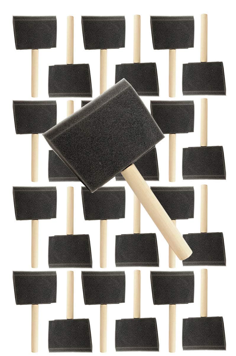 Pro Grade - Foam Brushes - 4 Inch - 24 Piece Poly Foam Brush Set