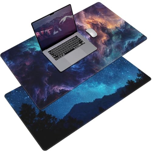 AQQA Gaming Mouse Pad, Large Dual-Sided Mousepad, Keyboard Mouse Mat, Desk Pad with Stitched Edges for Office Home and Game, 31.5x15.7inch, Dazzling Galaxy