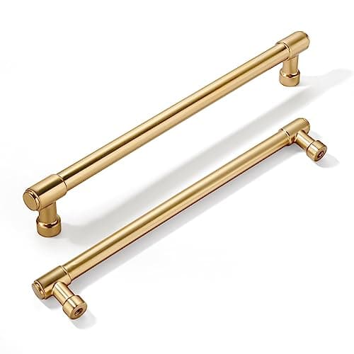 khtumeware 10 Pack 8 Inch(203mm) Champagne Bronze Kitchen Cabinet Handles Warm Brass Cabinet Pulls Gold Kitchen Cabinet Hardware for Cupboard Drawer Pulls Dresser Handle