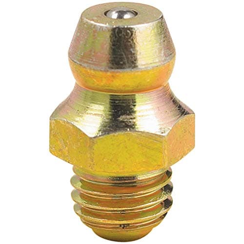 Lumax LX-3007 Gold/Silver ¼”-28 Taper Thread (SAE-LT) Straight 0.54” Long Grease Fitting, (Pack of 100). Fully hardened for extra durability and to protect them from wear due to constant use.