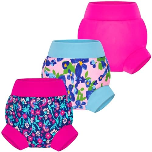 BIG ELEPHANT Reusable Baby Swim Diapers 3 Pack for Boys Adjustable Easy to Wash Soft Waterproof 3T