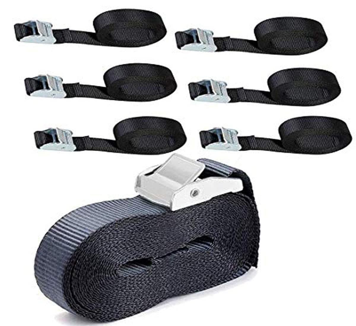 DIY Crafts Pack of 10 Pcs, 5 Meter, Tie Down Strap Strong Ratchet Belt Luggage Bag Cargo Lashing with Metal Buckle Tape Rope Tied Pul (Pack of 10 Pcs, 5 Meter)