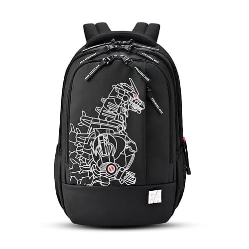 Gear Fiction 1 Backpack 17"/29L Medium Water Resistant School Bag/Casual Backpack/Daypack/Kids Bag for Boys/Girls (Black-Red)