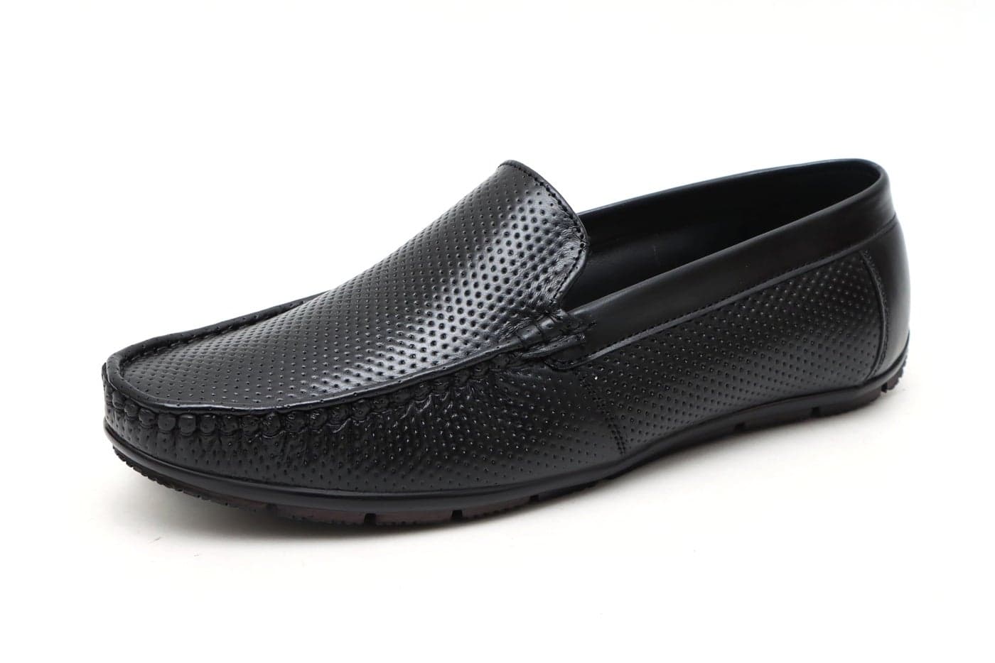 ARAMISH Men's Black Leather Casual Slip on Loafers - 12 UK