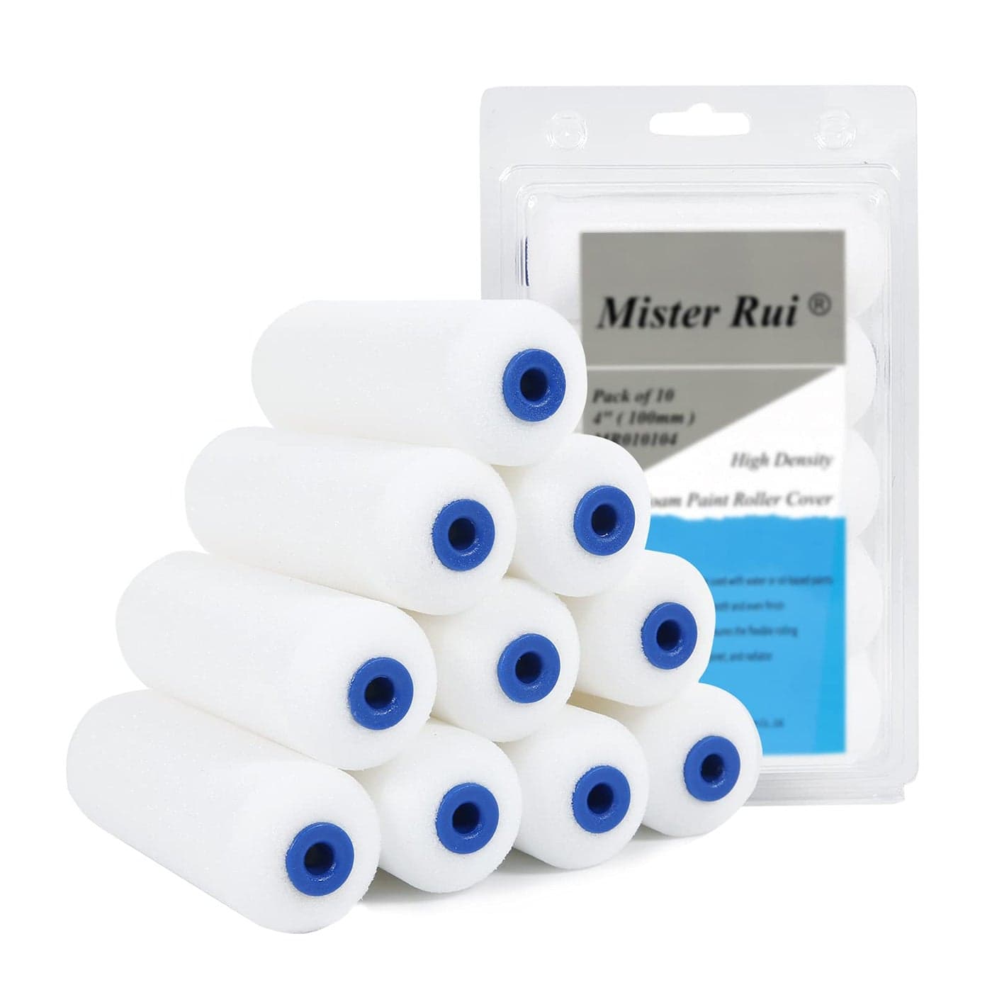 Mister Rui Foam Paint Roller Small Paint Roller Mini Paint Roller Paint Roller Cover 4 inch for Painting Walls Cabinets Cupboards Doors