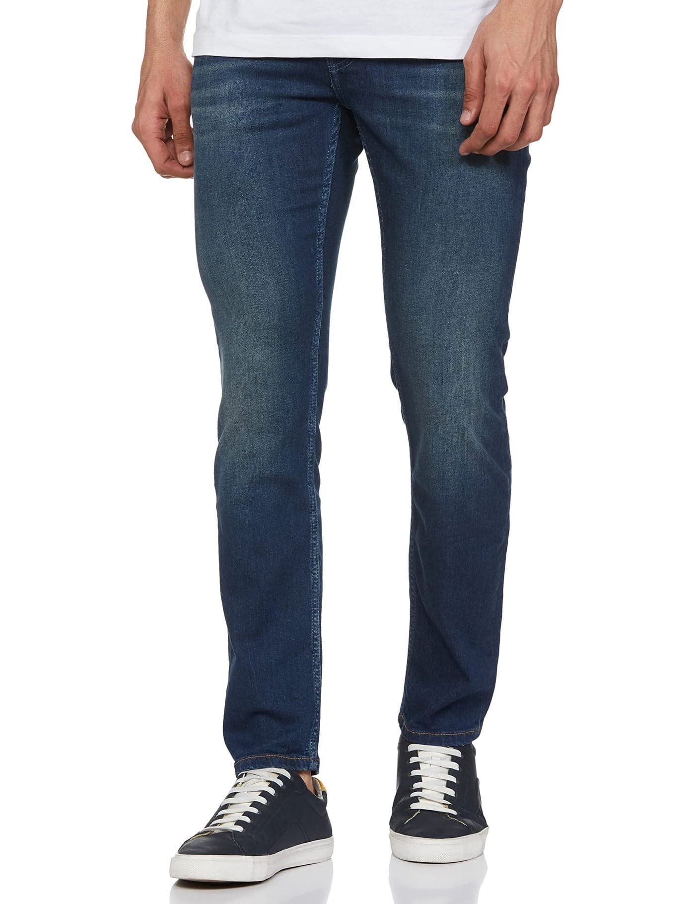 Pepe Jeans Men's Straight Low Rise Jeans (PM206826Q03_Dark Used_30), Dark Blue