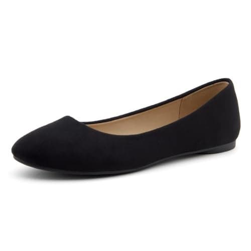 Herstyle Ever Memory Women's Ballet Flats Dressy Flat Shoes Almond Toe Ballerina Comfortable Slip-On Casual Flats for Daily Wear Work Office and Party, 3019Black, Size 9.0