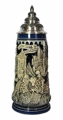 German Beer Stein Deutschland panorama stein 0.5 liter tankard, beer mug KI 1111-blE 0,5L