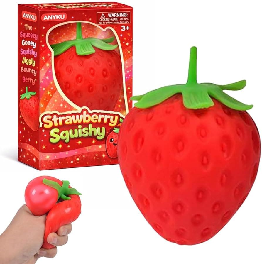 Strawberry Carrot Squishy Stress Relief Toy - Slow Rise Sensory Fidget Ball